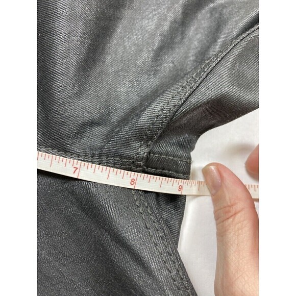 Zara Basic Coated Jeans Black Size 6 Skinny Leg Mid Rise Ankle Zippers Jeggings - Picture 8 of 16